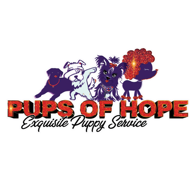 Pups of Hope logo featuring stylized puppies